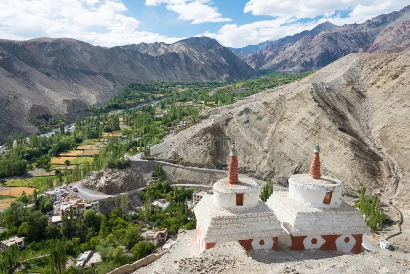 Tingmosgang village and Sham Valley scenic view
